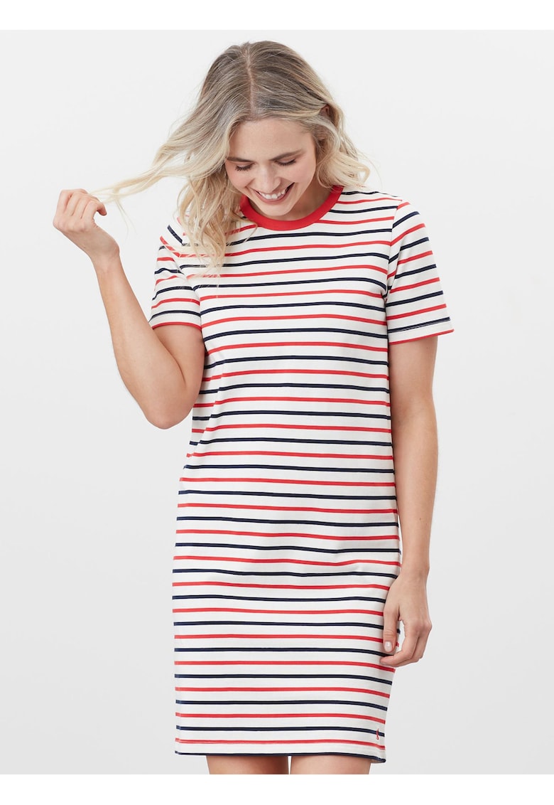 Rochie-tricou din bumbac cu model in dungi - 34