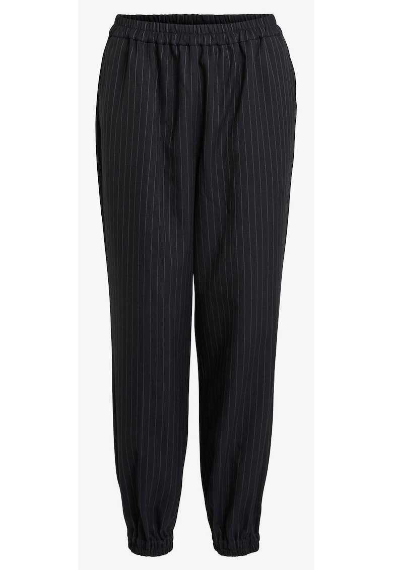 Pantaloni cu dungi si talie elastica