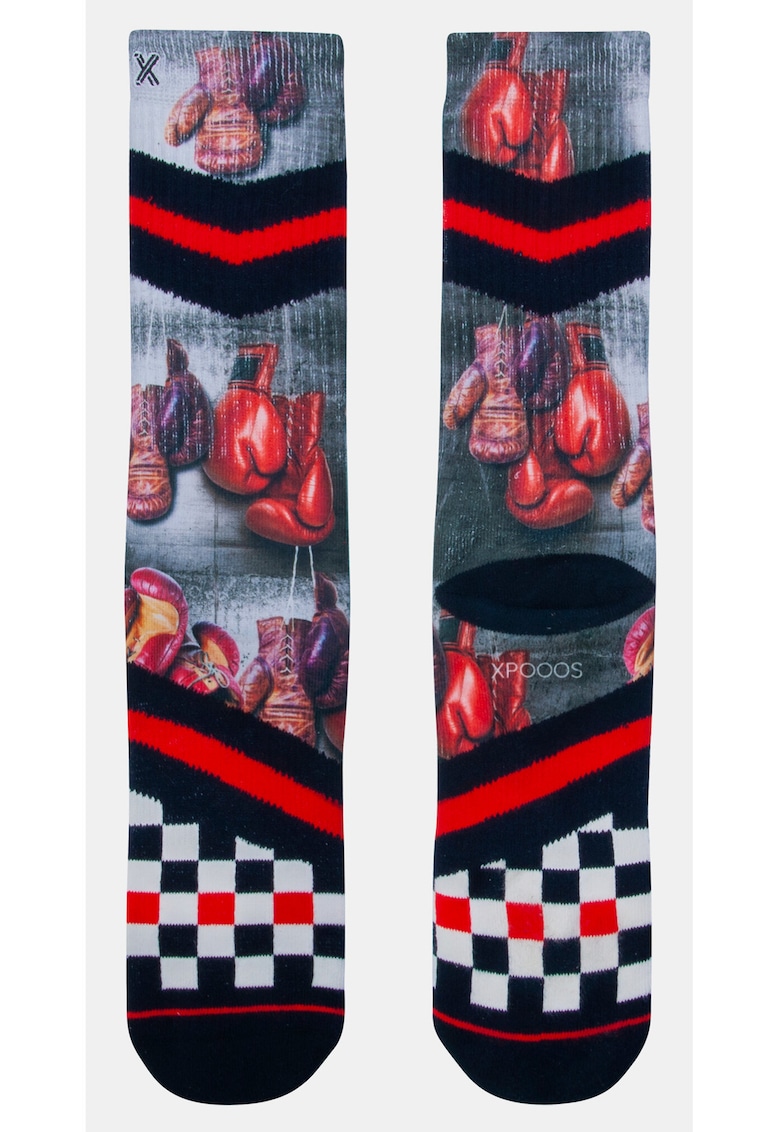Sosete lungi cu model cu manusi de box