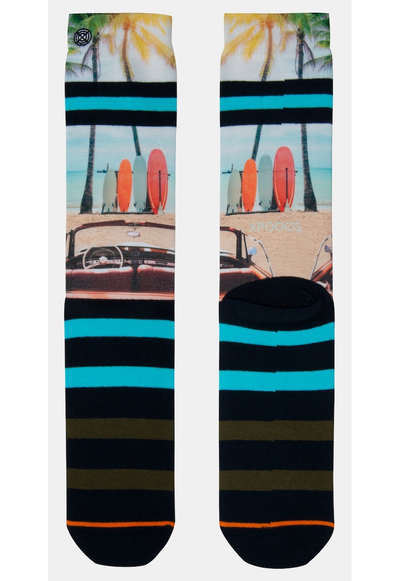 Sosete lungi cu imprimeu tropical -