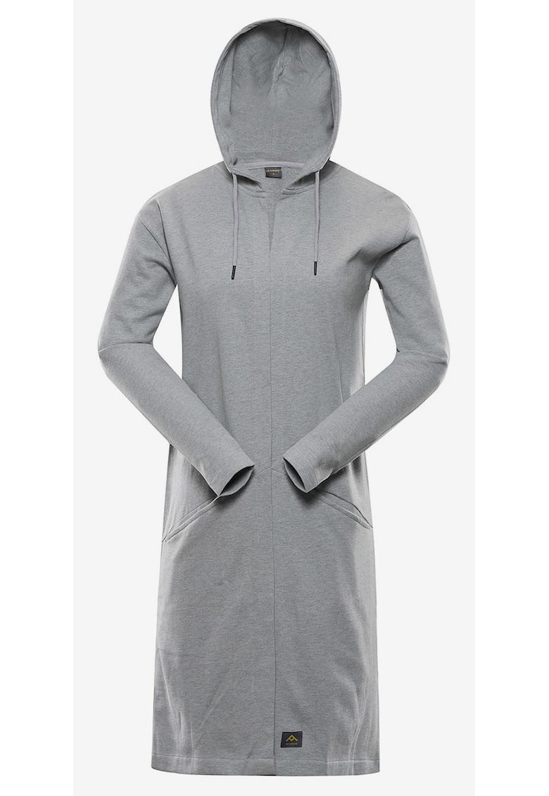 Cardigan lung cu gluga -