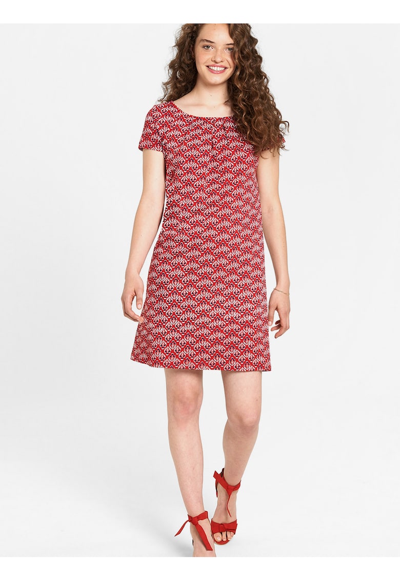 Rochie din amestec de bumbac organic cu maneci scurte -