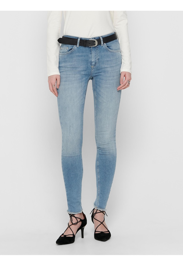 Blugi skinny cu terminatie nefinisata Blush -