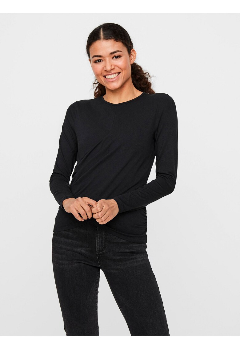 Bluza din amestec de bumbac organic cu model uni -