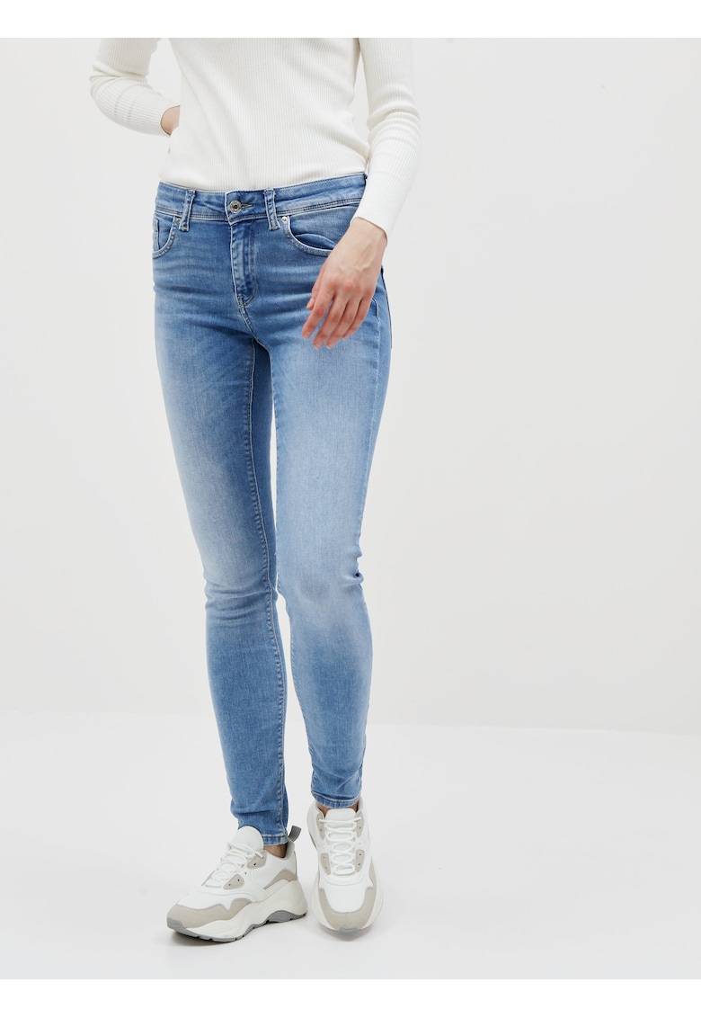 Blugi Slim Fit cu aspect decolorat