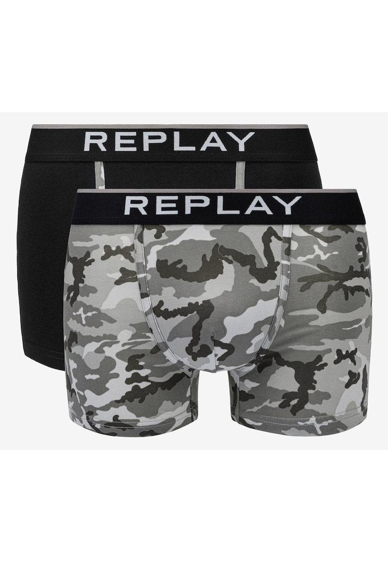 Set de boxerin din bumbac cu banda logo in talie - 2 perechi -