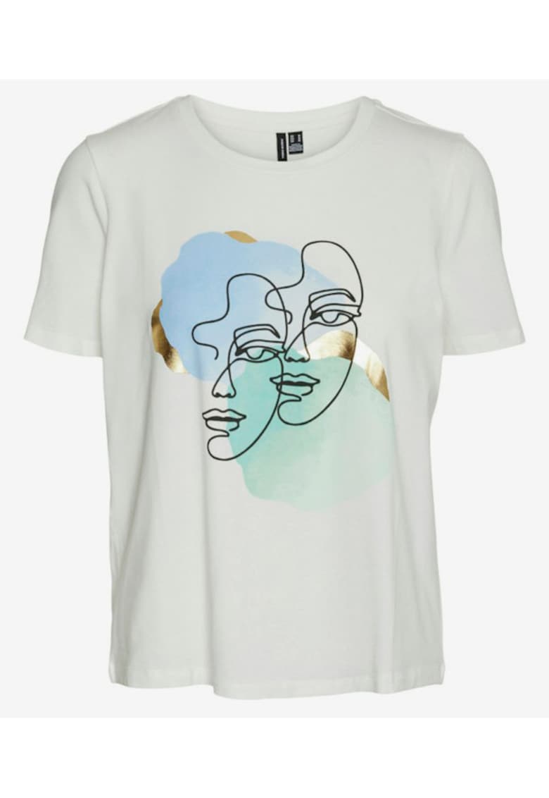 Tricou din amestec de modal cu imprimeu grafic -