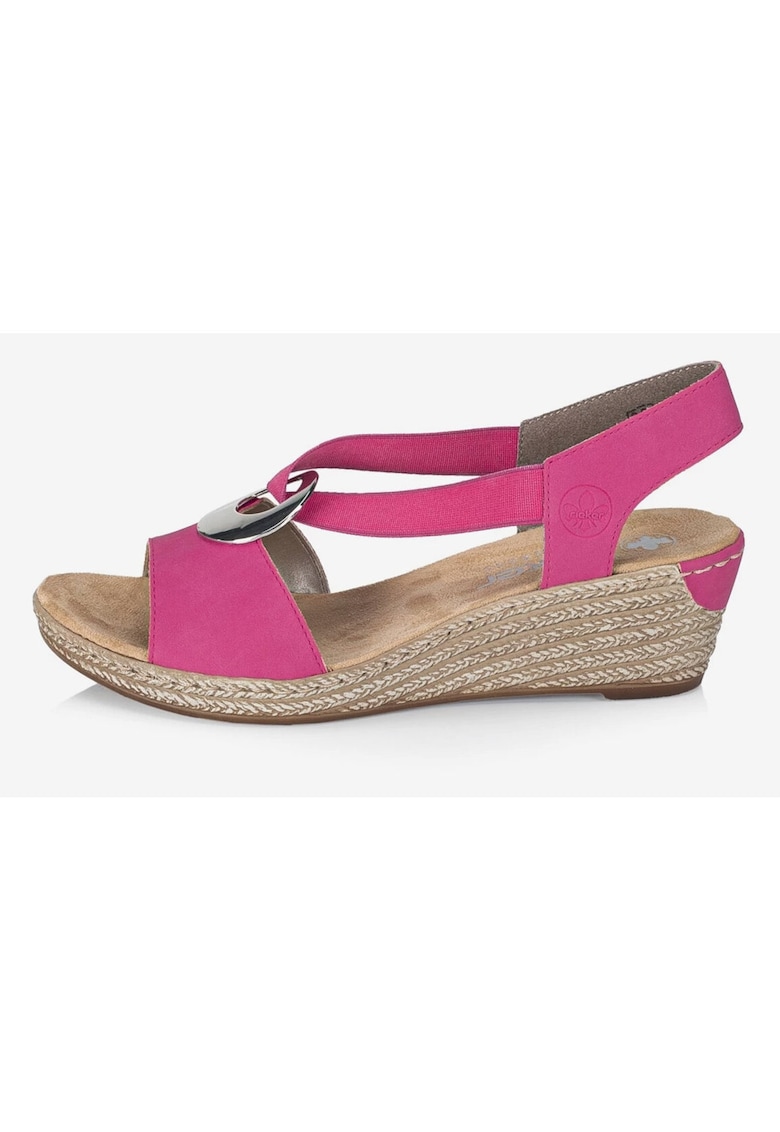 Sandale din textil cu talpa wedge