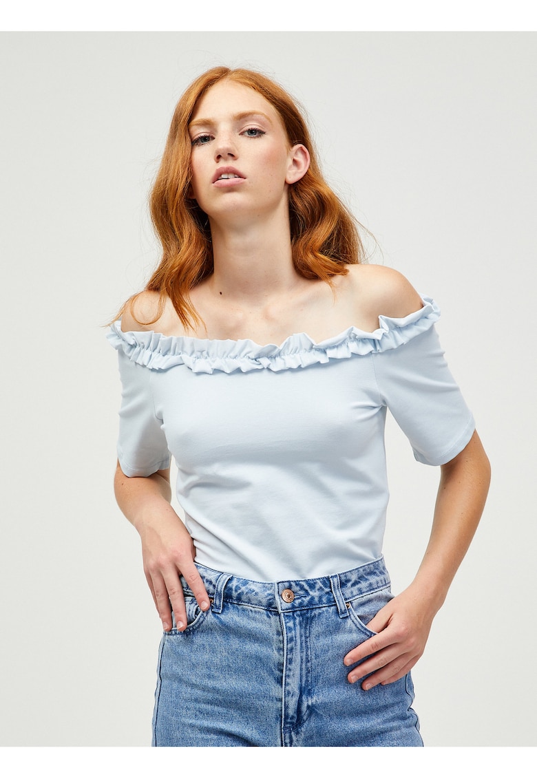 Tricou cu decolteu pe umeri Leah -