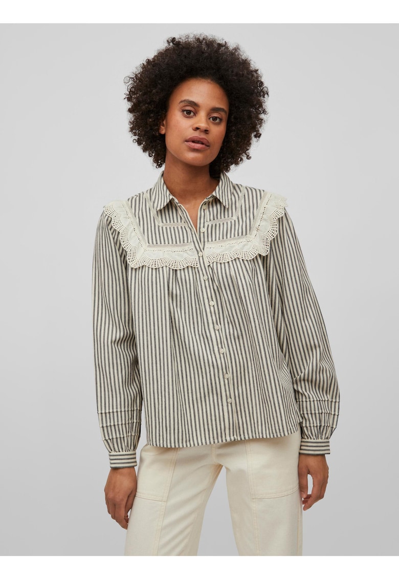 Camasa in dungi cu broderie Shenas