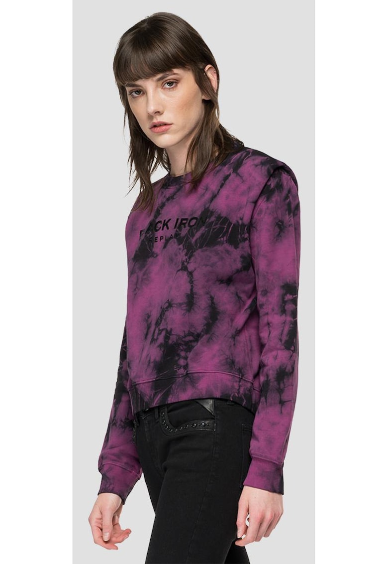 Bluzon cu model tie-dye din bumbac -