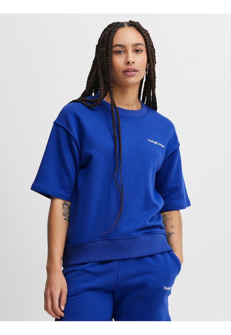 Tricou din amestec de bumba cu maneci cazute