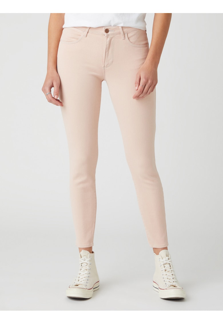 Blugi uni cu talie medie skinny