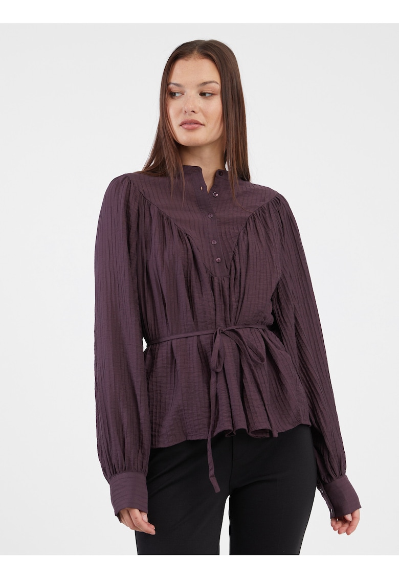 Bluza texturata cu snur in talie