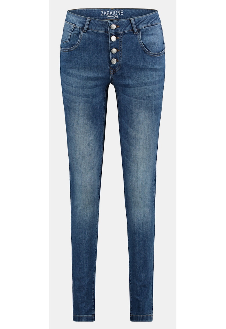 Blugi Skinny Fit cu inchidere cu nasturi