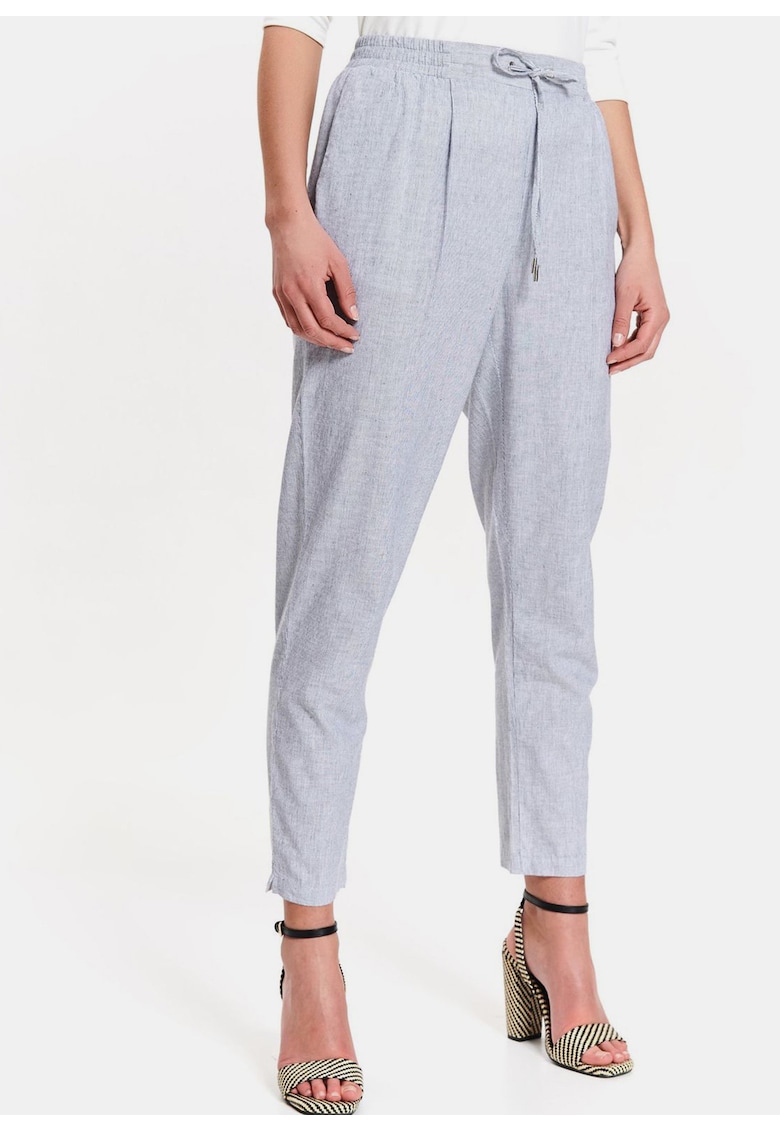 Pantaloni cu talie elastica si snur -