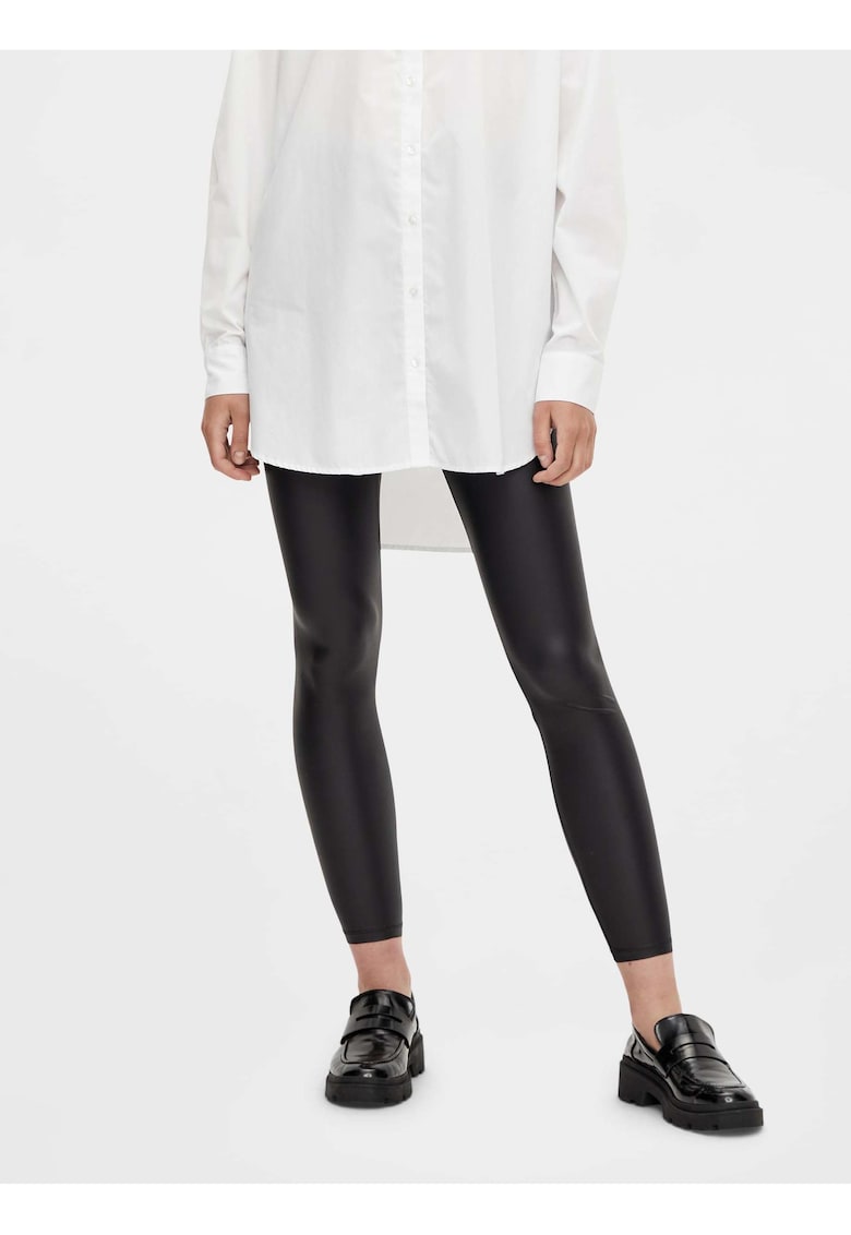 Colanti negri din piele lucioasa Shiny