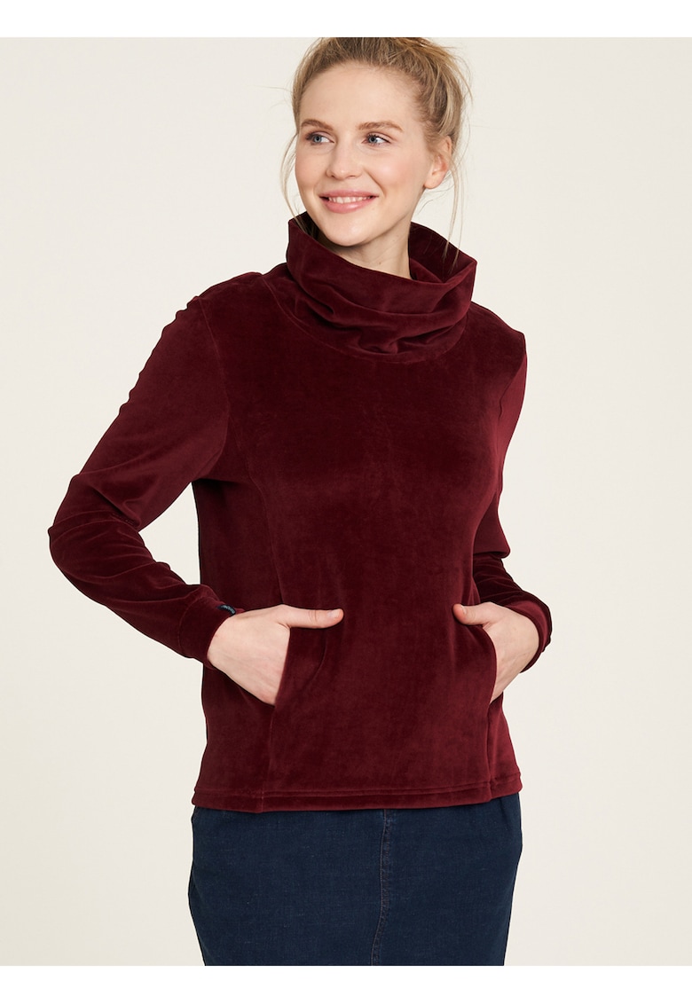 Bluza de trening din catifea cu guler -