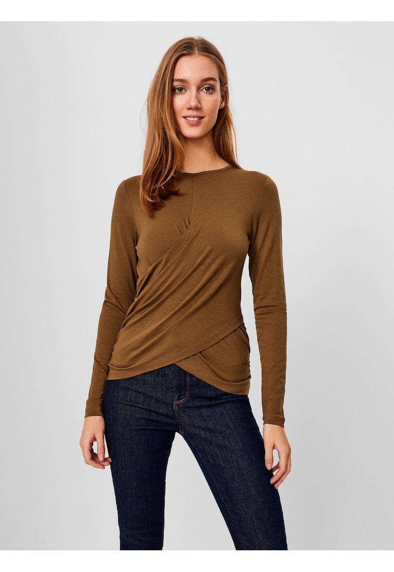 Bluza din amestec de bumbac organic cu model petrecut -