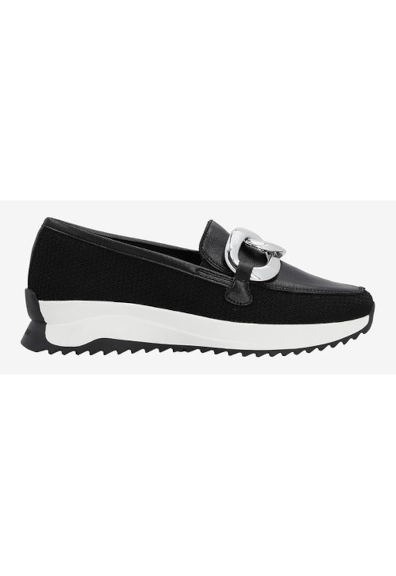 Pantofi Loafer cu talpa wedge si lant decorativ -