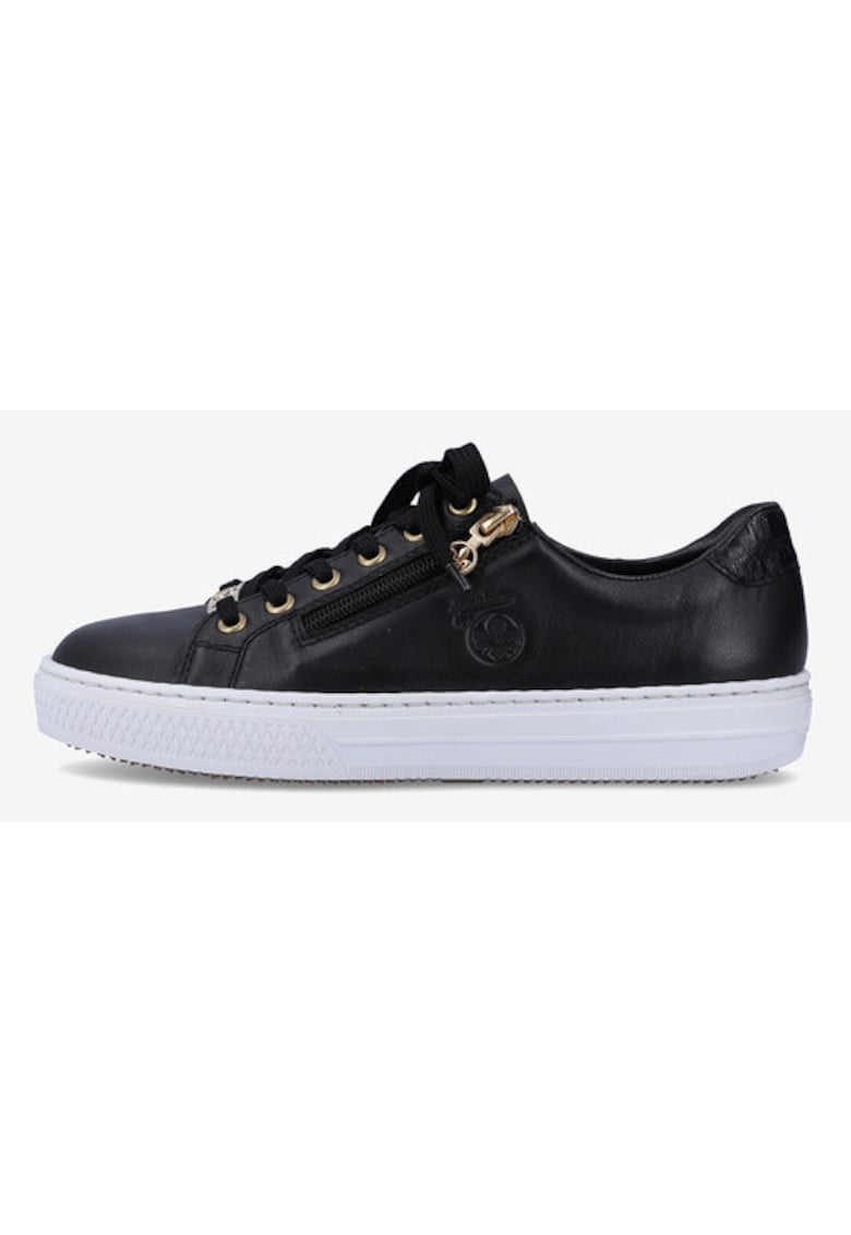 Pantofi sport dun piele cu fermoar lateral -