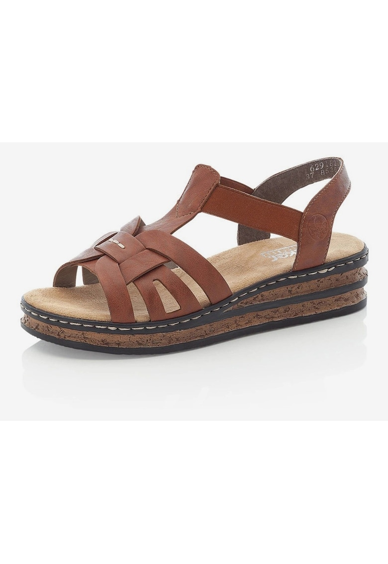 Sandale din piele ecologica cu barete multiple -
