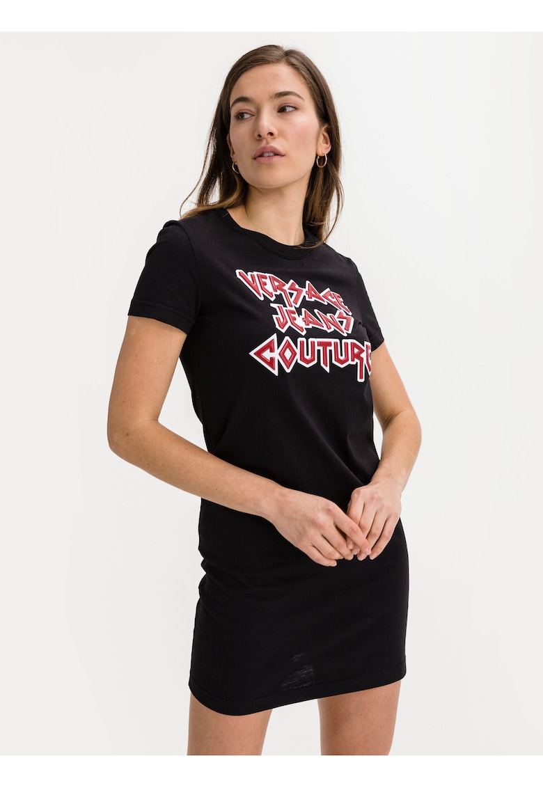 Rochie-tricou din bumbac cu imprimeu pe piept