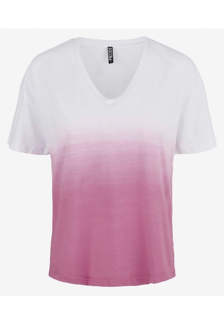 Tricou tie-dye cu decolteu in V Abba -