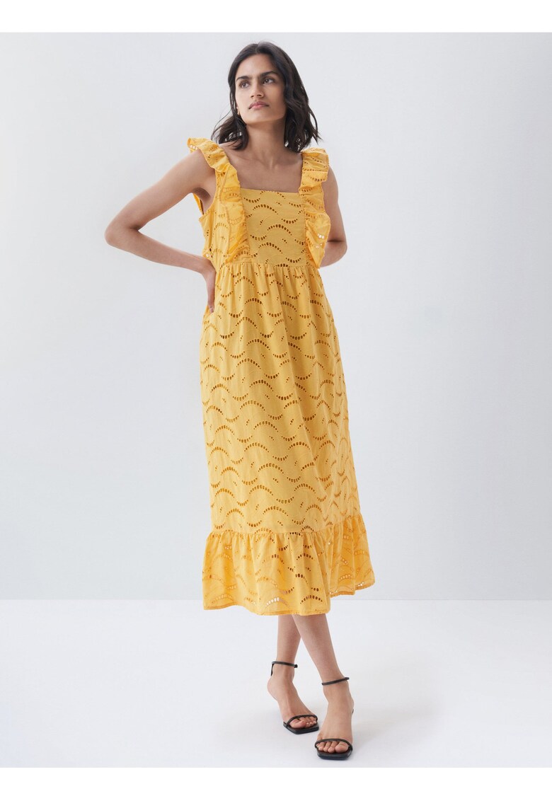 Rochie fara maneci cu volane -