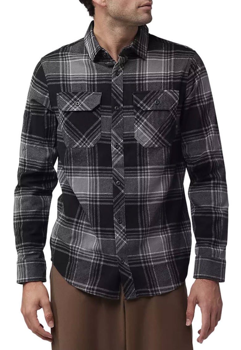 Camasa regular fit din amestec de bumbac cu doua buzunare frontale
