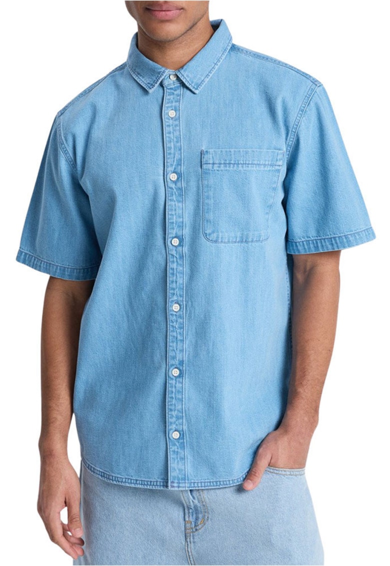 Camasa din denim cu nasturi -