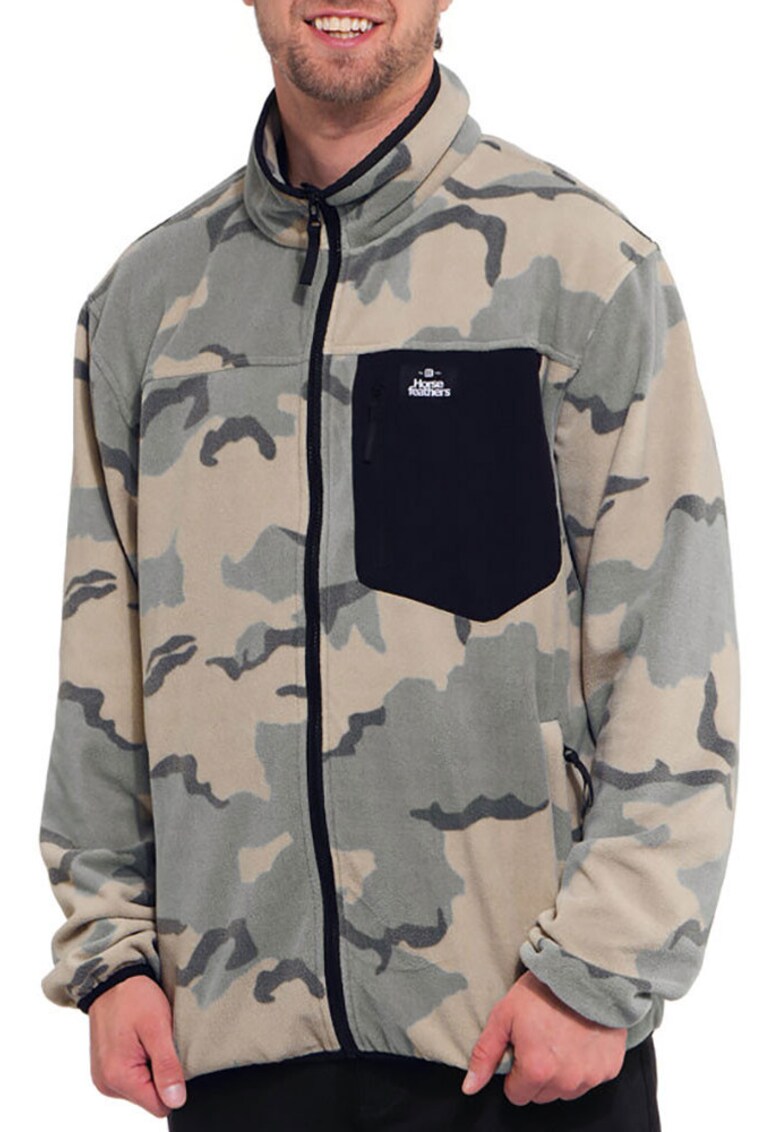 Bluza de trening cu fermoar cu model army