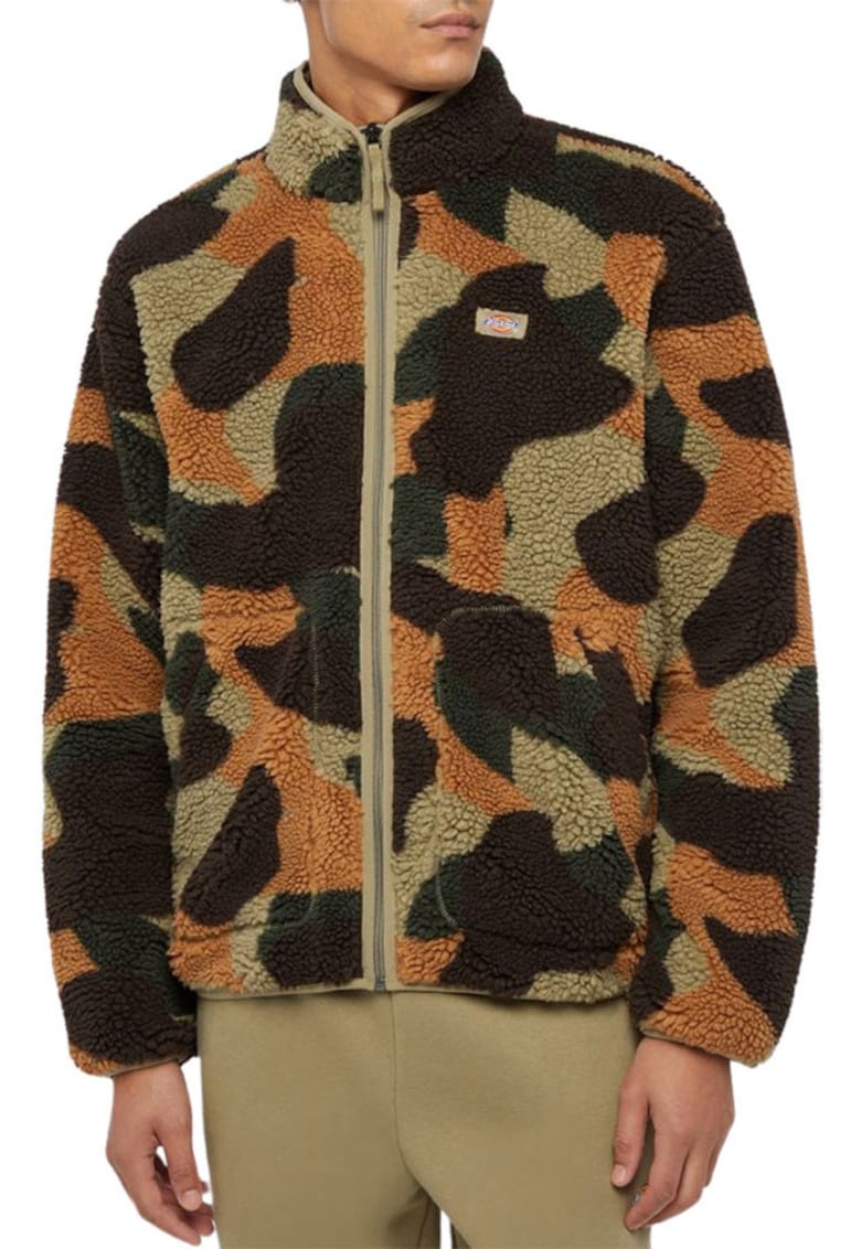 Hanorac din material fleece cu fermoar