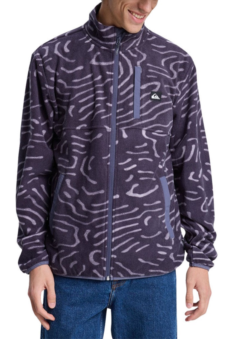 Jacheta usoara de fleece cu imprimeu abstract No Destination