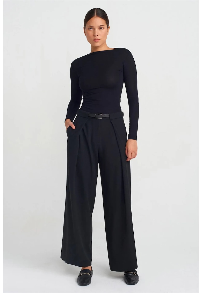 Pantaloni dama - crep negru - Negru