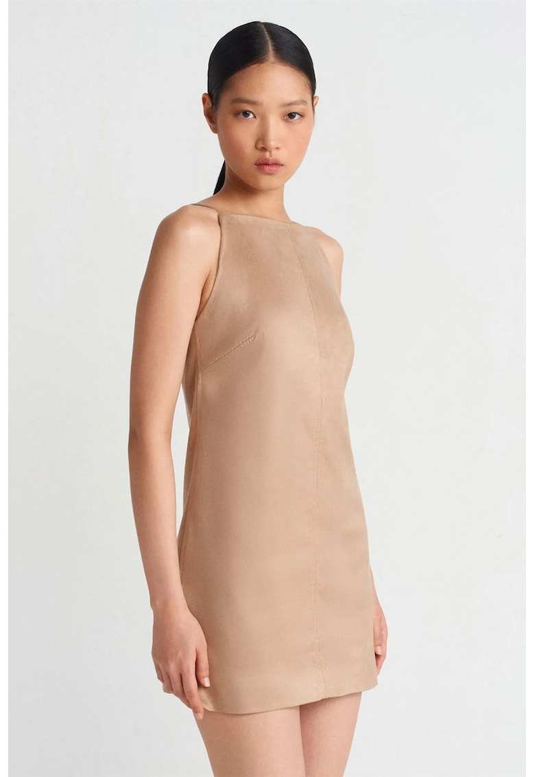 Rochie Mini Femei Eleganta - Fara Maneci - Tan Natural - Poliester