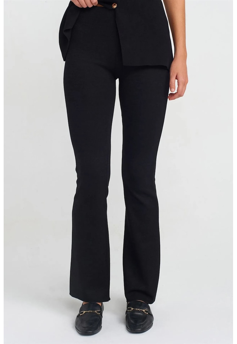 Colanti - High-Waist Flare - elastic - negru - 68% viscoza
