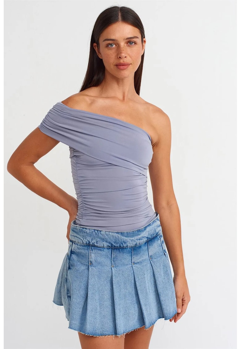 Bluza dama - slim fit - mov periwinkle - 90% poliester - 10% elastan