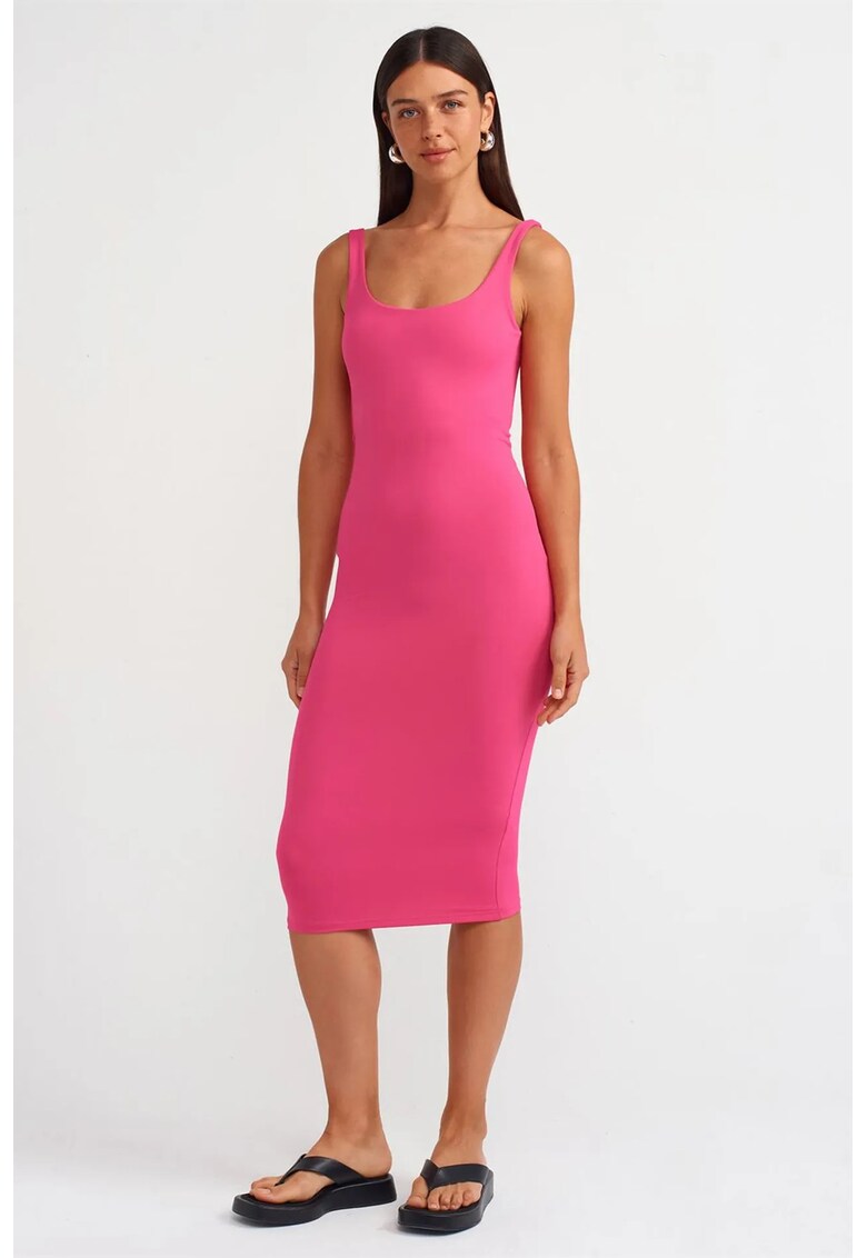 Rochie Midi - Bodycon - Roz Aprins - Elastic - Fara Maneci