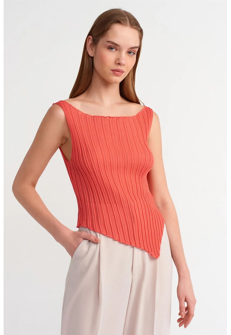 Bluza dama - bluza fara maneci - portocaliu - viscoza -