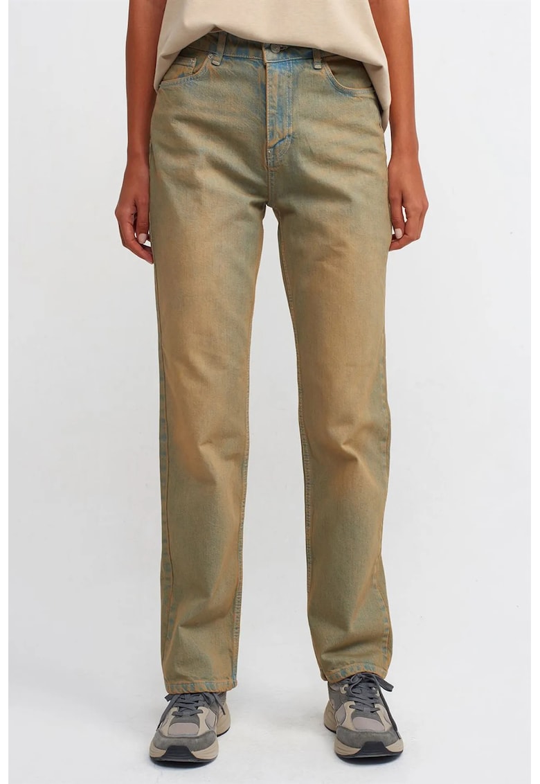 Blugi dama - talie medie - croiala dreapta - verde kaki - denim