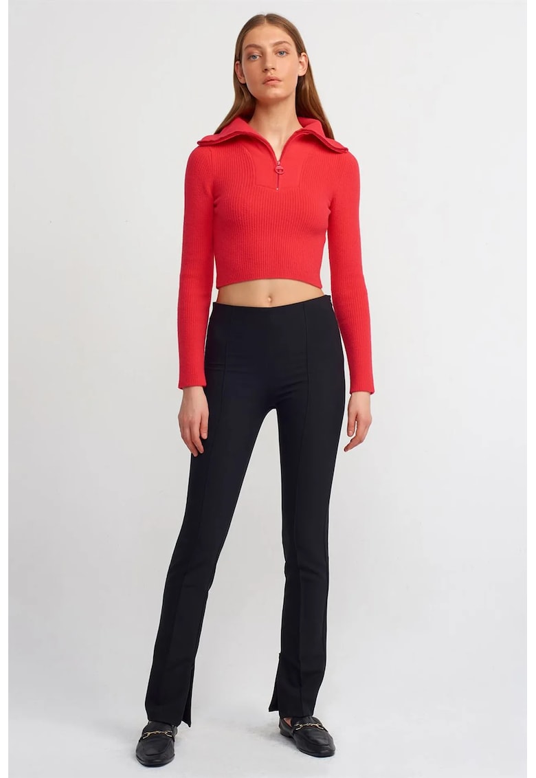Pantaloni dama - evazati talie inalta - negru - Negru