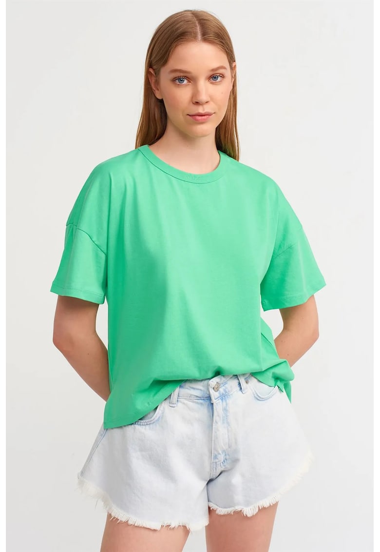 Tricou dama - supradimensionat - verde menta - bumbac