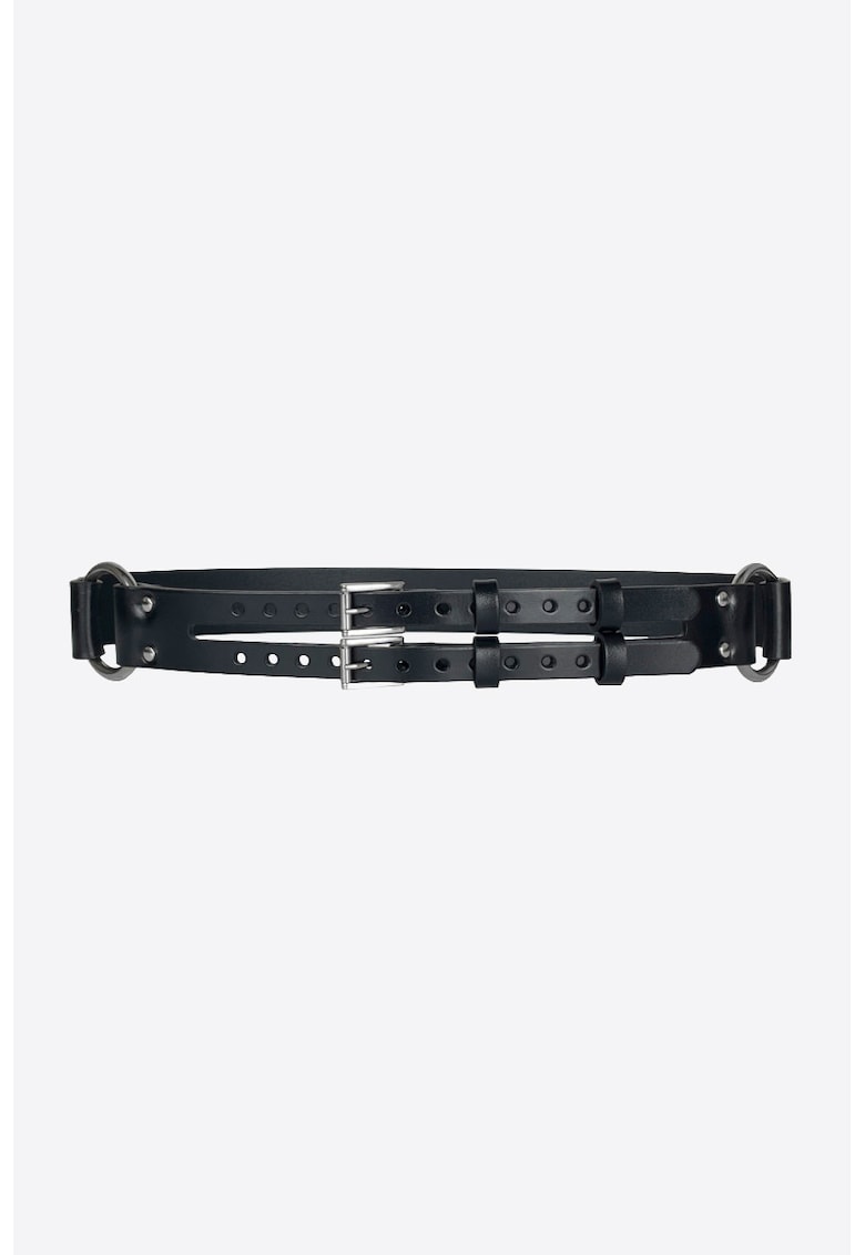 Curea Slim Catarame Duble - Negru