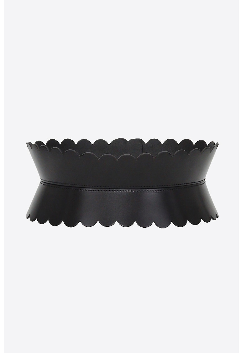 Centura Corset Margini Ondulate - Negru