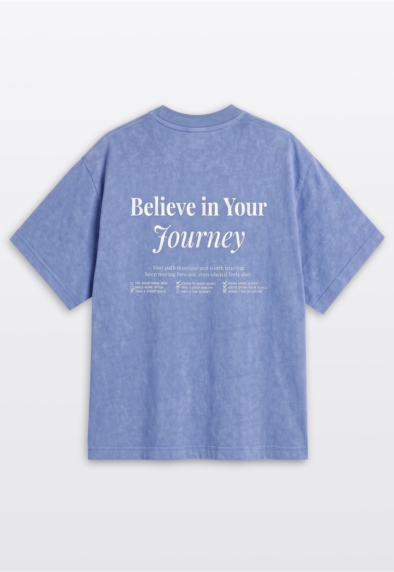 Tricou supradimensionat cu imprimeu text pe spate