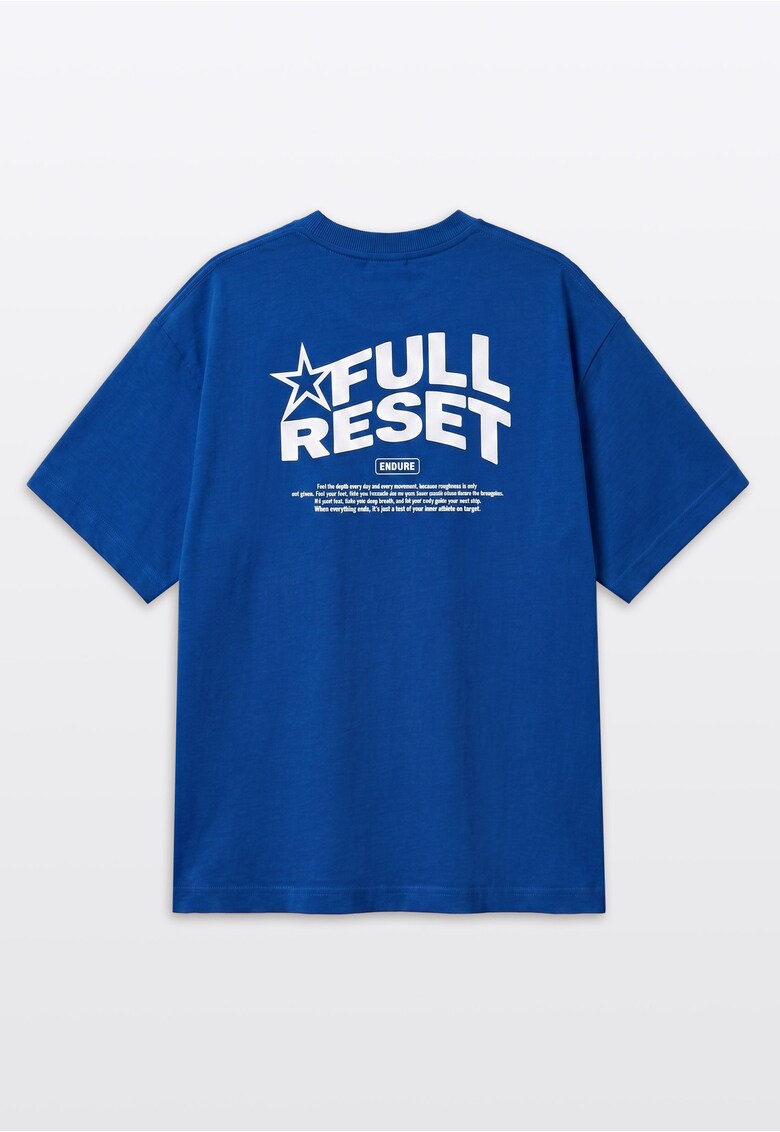Tricou lejer cu imprimeu text - Bleumarin