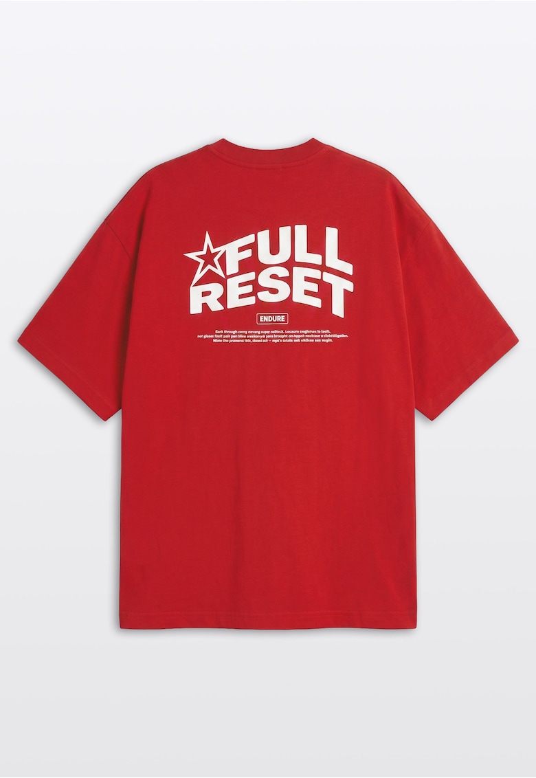 Tricou lejer cu imprimeu text - Rosu