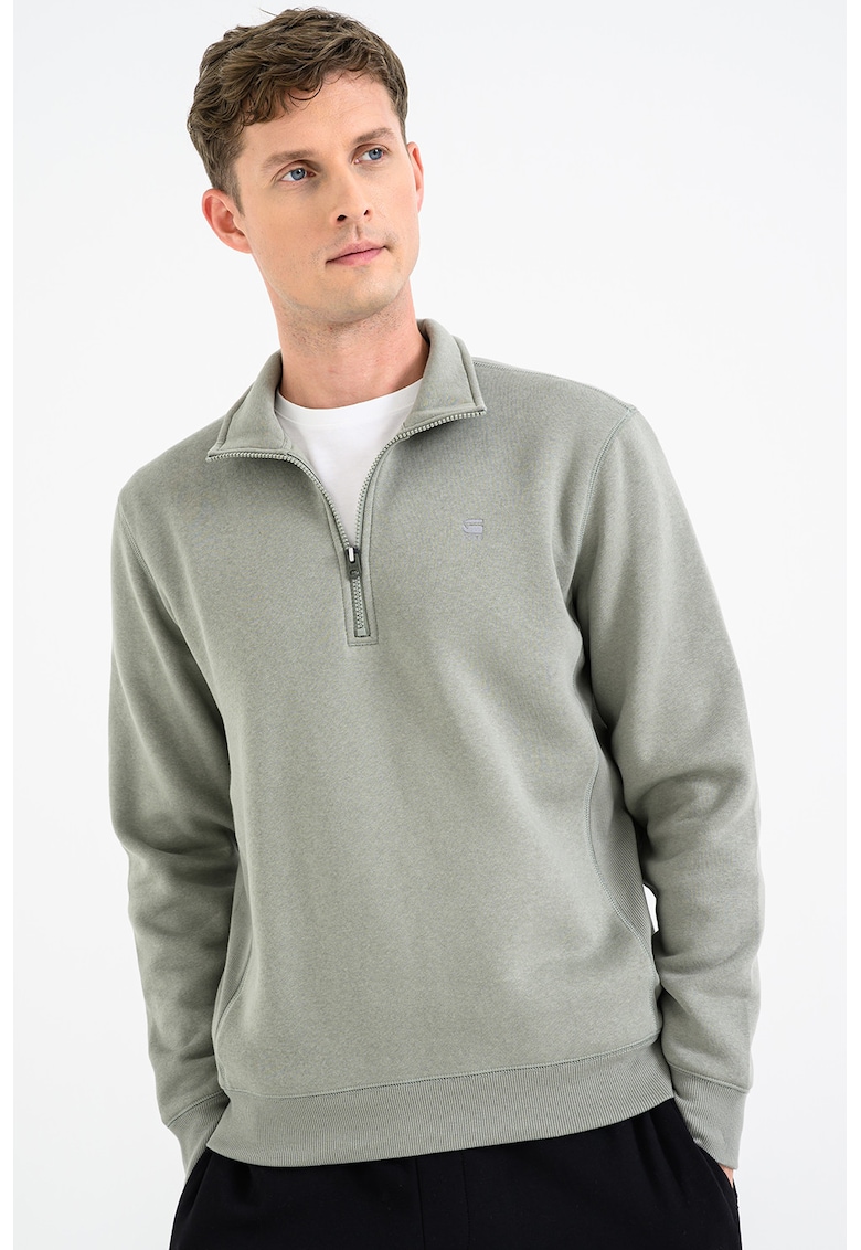 Bluza de trening cu fermoar scurt Premium Core - Verde fistic