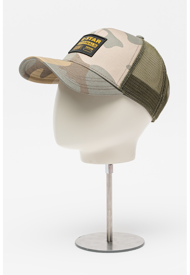 Sapca trucker cu model camuflaj - Verde stins